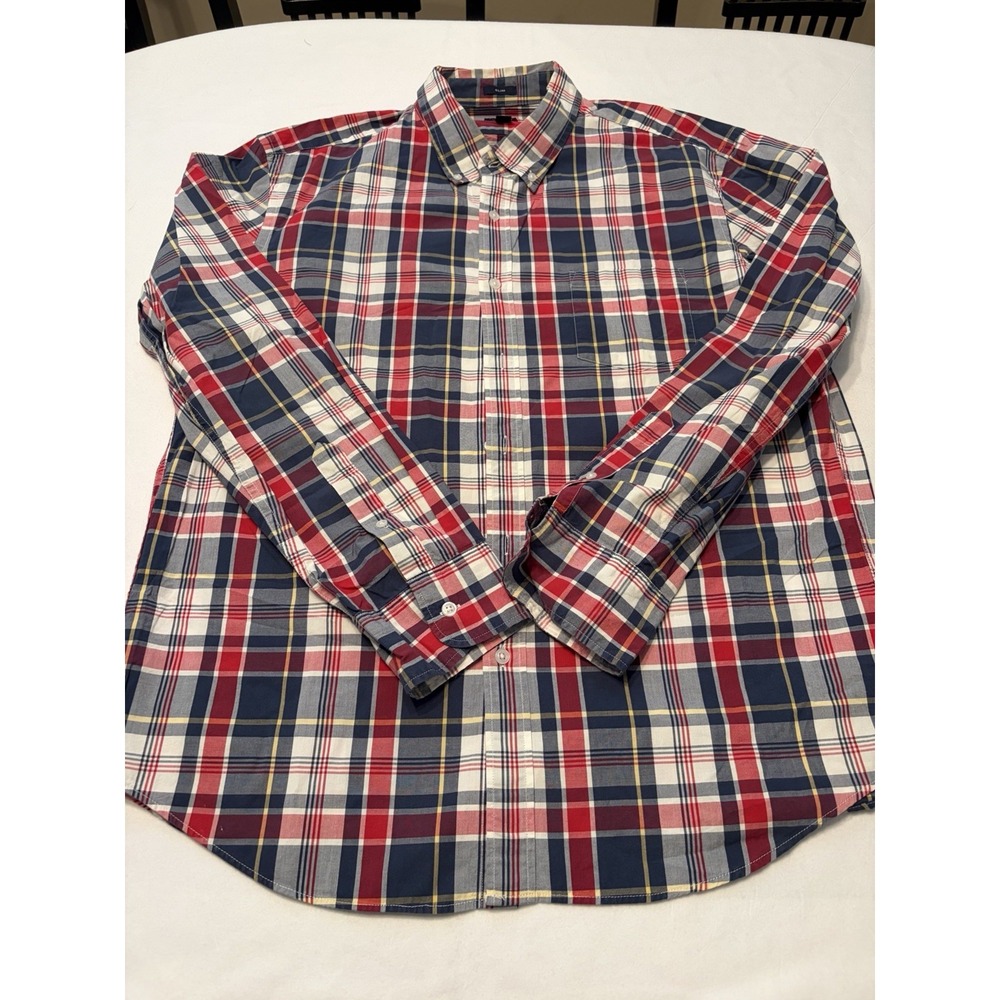 J.Crew Flex Washed Slim Men's XL Multicolor Plaid Button-Up Shirt Long Sleeve